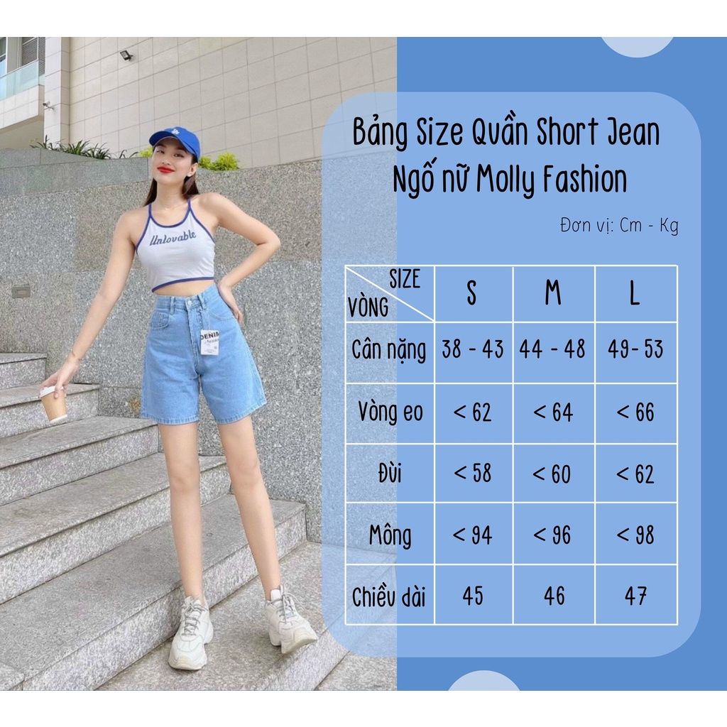 Quần Short Jean Ngố QJ02 ❤️ Quần Short Jean Ngố Nữ Ống Rộng Lưng Cao Phong Cách Ulzzang Hàn Quốc
