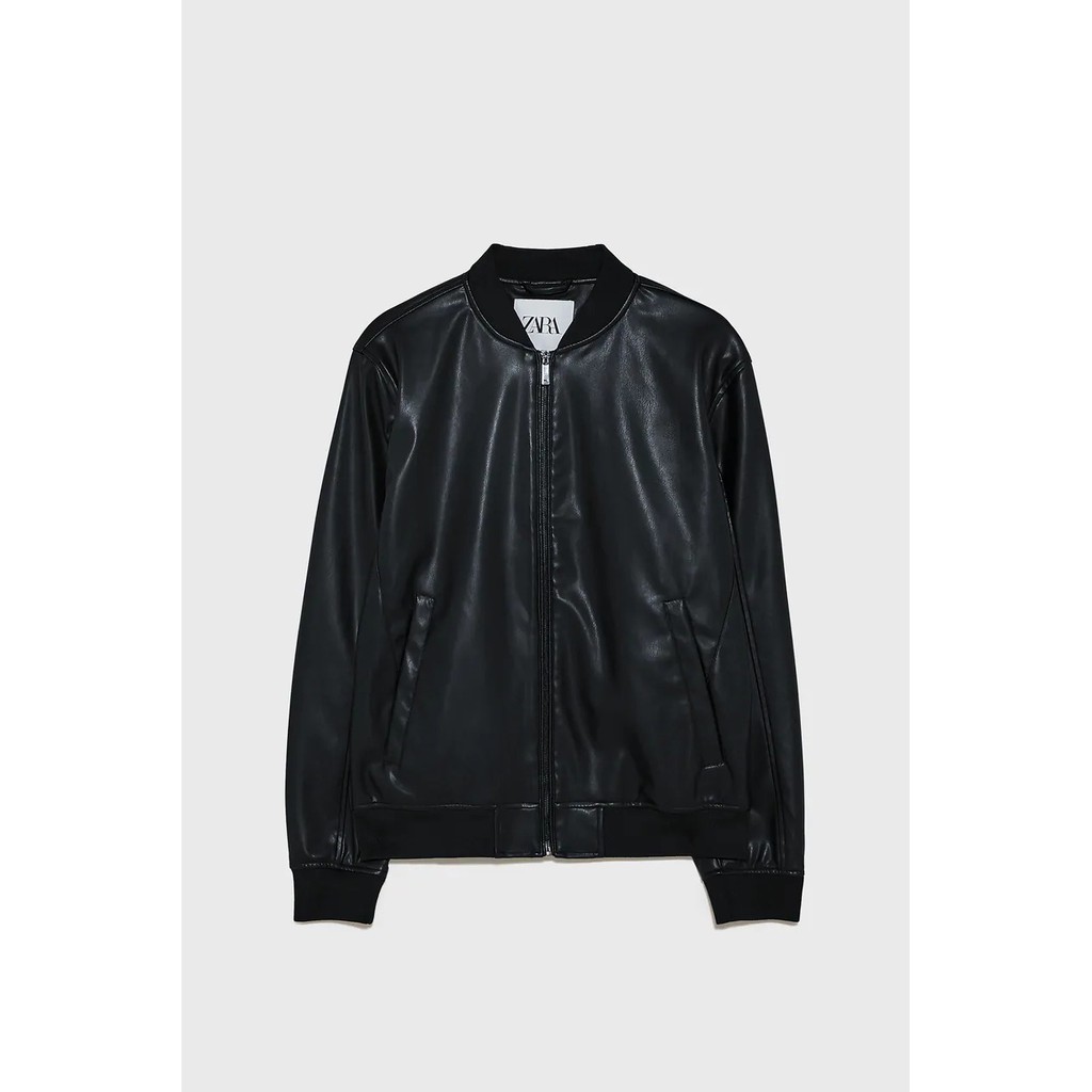 ÁO BOMBER DA ZARA MAN MÀU ĐEN