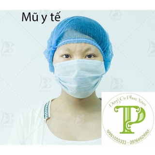 MŨ Y TẾ CHO THỢ XĂM ( bịch 100 cái màu trắng)