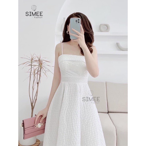 Đầm Nữ Đầm Dự Tiệc Sang Trọng, Váy Đầm Trắng 2 Dây Tiểu Thư Nữ Tính Cho Nàng Duyên Dáng Thời Trang Nữ Xm Minh Phúc