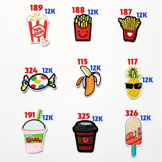 Sticker vải, patch ủi đồ ăn  cute siêu đẹp