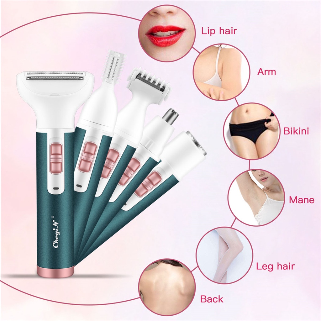 Ckeyin 5 in 1 Electric  Razor Eyebrow Trimmer Nose Trimmer Hair Removal  Kit MT065