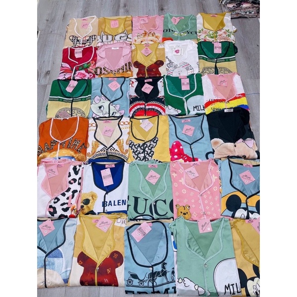 🔥FREESHIP🔥PIJAMA LỤA SATIN VIỀN LƯỢN SÓNG TAY NGẮN QUẦN DÀI THIẾT KẾ 3D SIÊU XINH