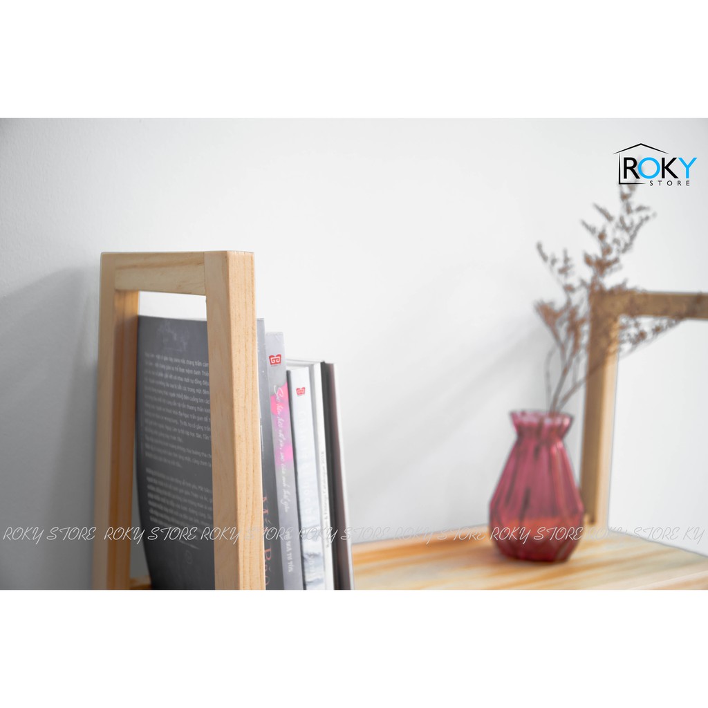 KỆ ĐỂ SÁCH 4 TẦNG DÁNG CHỮ A MÀU TỰ NHIÊN - A BOOK SHELF 4F NATURAL SIZE L