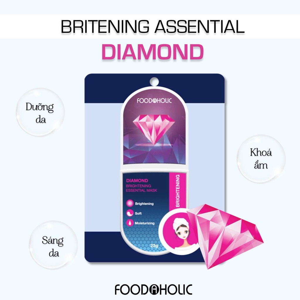 Combo 5 Mặt Nạ Cấp Ẩm, Trắng Da Foodaholic Diamond Brightening Essential Mask 23g x 5