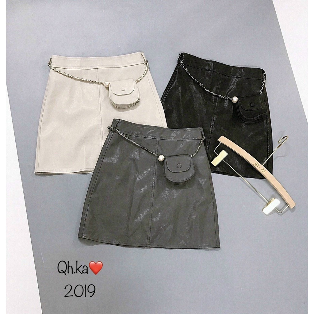 Chân Váy Da Kèm Túi Mini - Kim Linh Shop