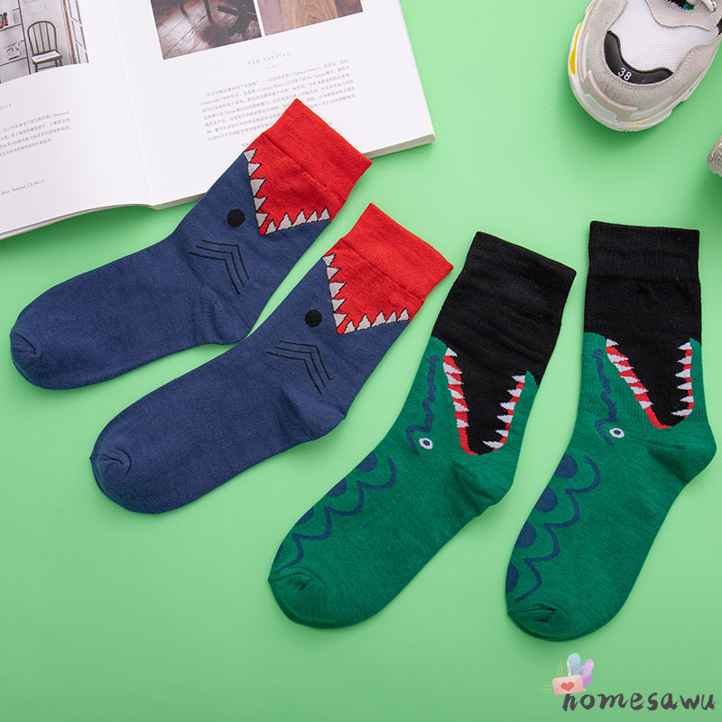 Đôi Tất Chân Cotton In Hình Cá Sấu Thời Trang Cho Nam Nữ