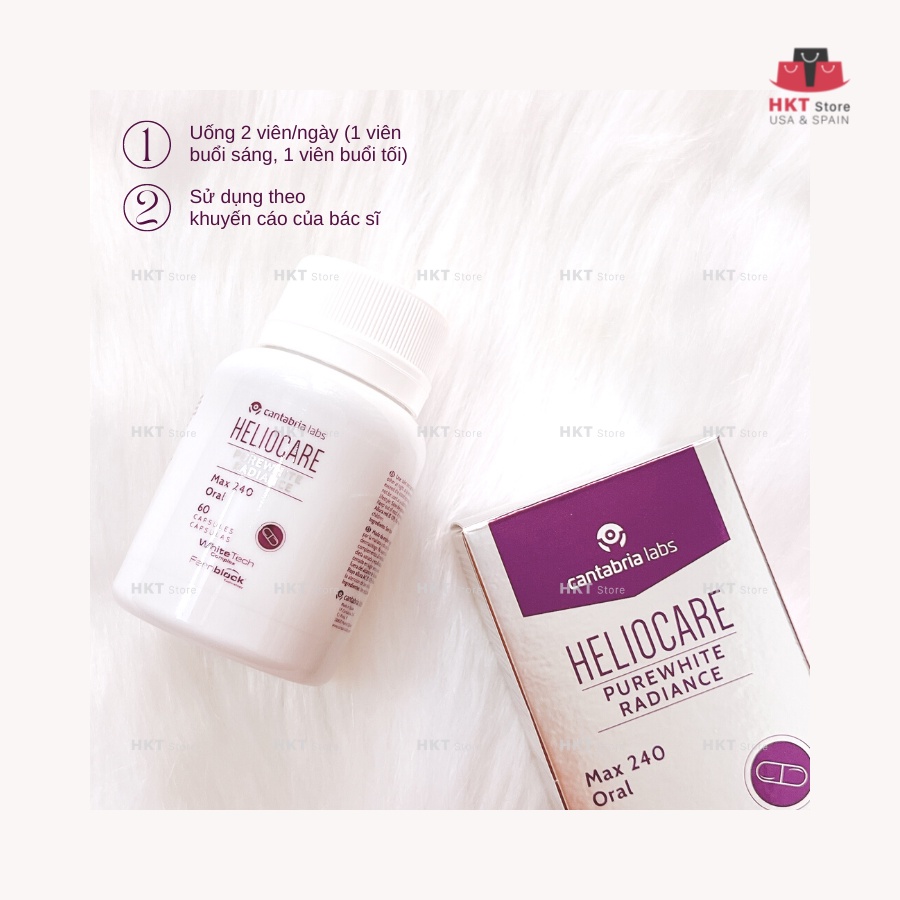 Viên Uống Trắng Da, Chống Nắng, Ngừa Nám Heliocare Purewhite Radiance Max 240 60 viên
