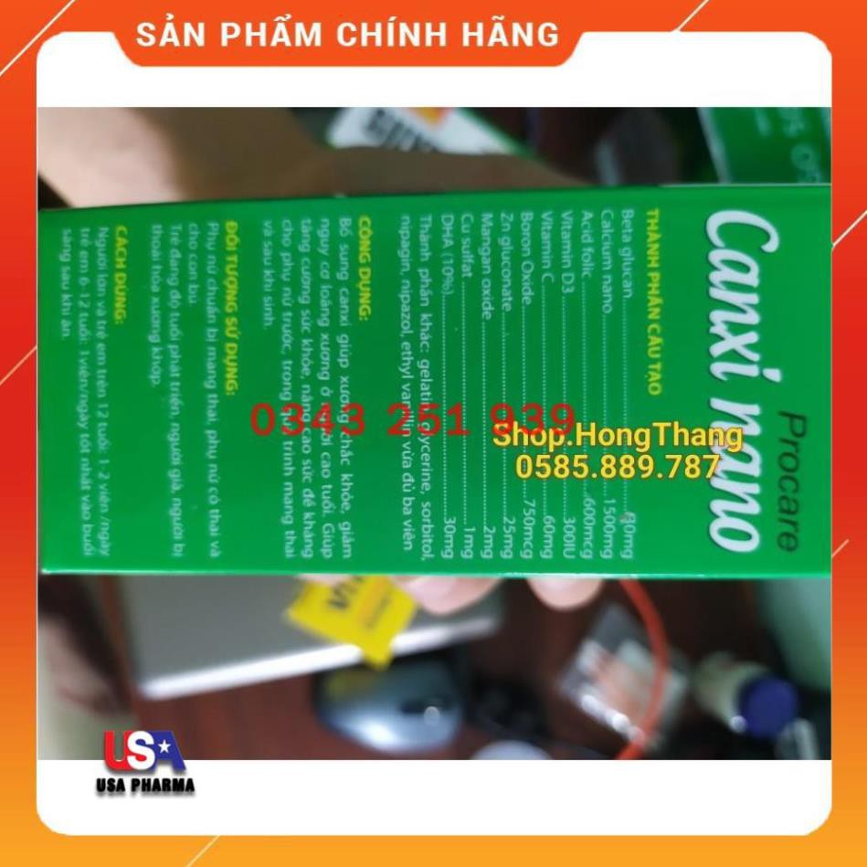 [Viên uống] PROTACARE DHA BỔ SUNG CANXI VÀ vitamin cho mẹ bầu trước và sau sinh | USA Pharma