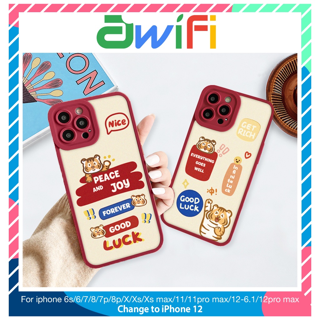 Ốp lưng iphone cạnh vuông lỗ camera tiger good 6s/6splus/7/7plus/8/8plus/x/xr/xs/11/12/13/pro/max/plus/promax-Awifi T3-3