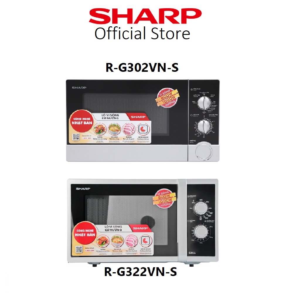 Lò Vi Sóng Cơ Có Nướng Sharp 23 Lít Viba 800W Nướng 1000W - Bảo hành 12 tháng Chính Hãng