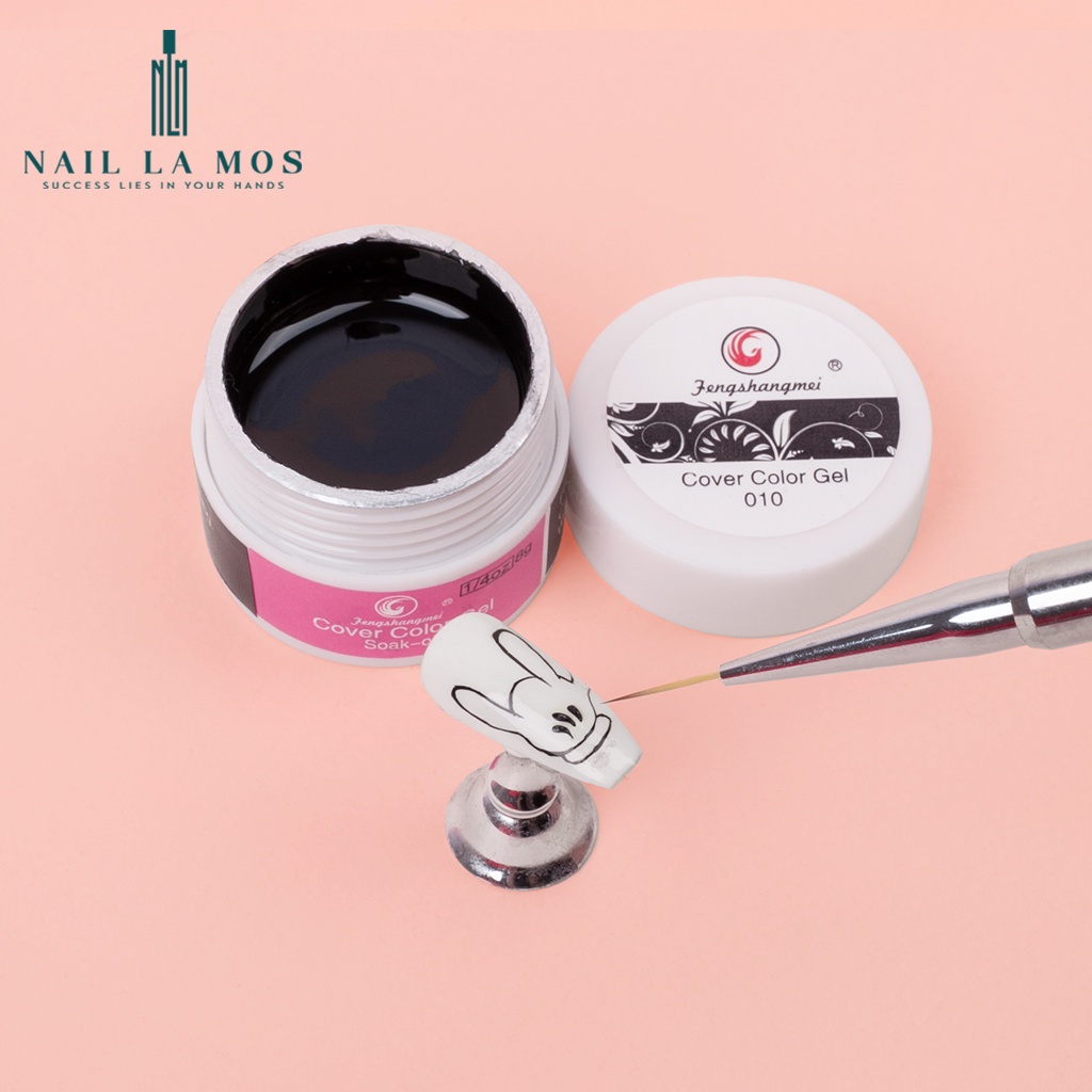 Gel vẽ đen, trắng Fengshangmei chính hãng - gel vẽ nổi chất đậm đặc chuyên dụng cho dân làm móng