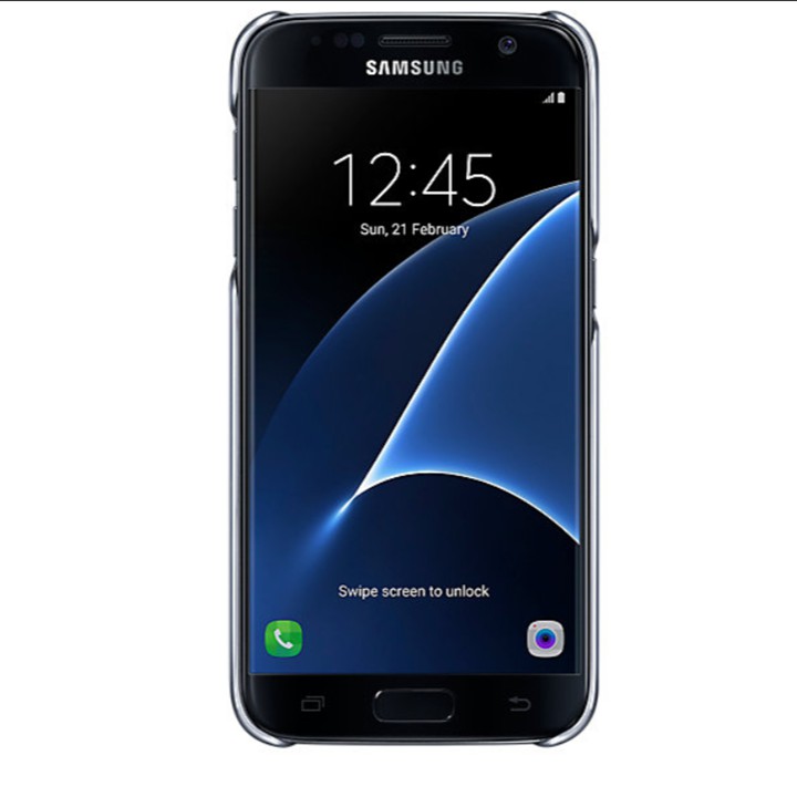 Ốp clear cover galaxy s7 chính hãng|Viền Màu xanh đen