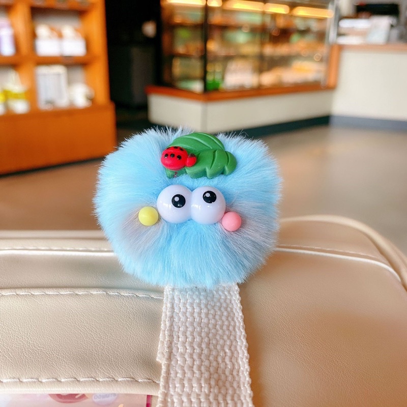 Móc khoá cục bông Nhím lông xù mềm mịn xinh xắn cute