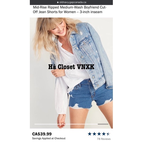 Quần Short Jean Nữ Old N@vì