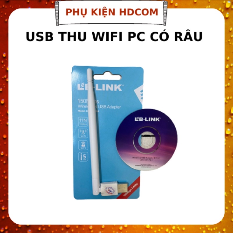 USB wifi PC, USB có râu thu wifi dành cho PC LB-Link Wn155, đường truyền ổn định