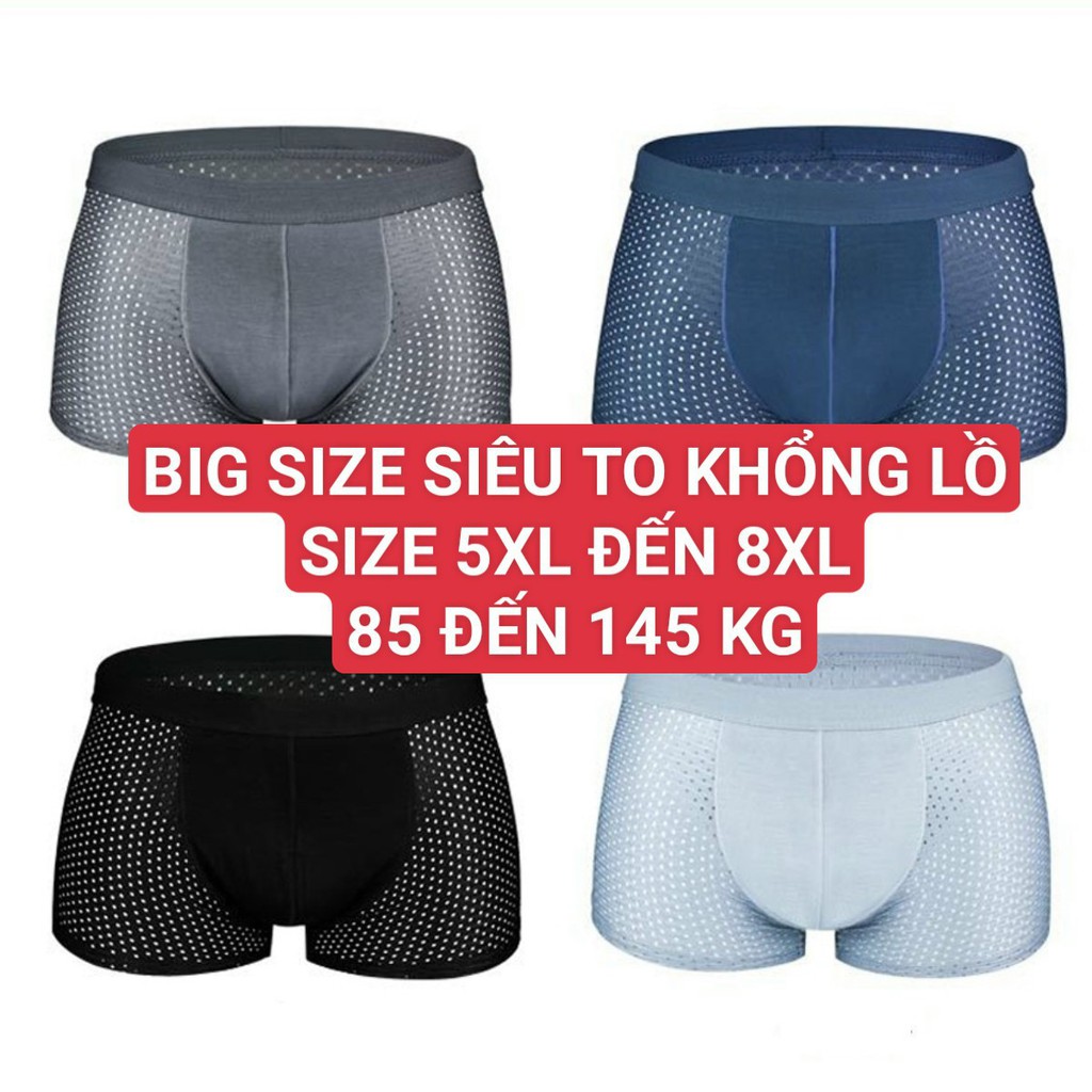 Quần sịp đùi boxer Nhật BIG SIZE 4 chiều thông hơi cao cấp SIZE LỚN  thoáng khí kháng khuẩn