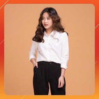 Áo Sơ Mi Nữ Trắng công sở UNI xuất dư (Hàng VNXK)