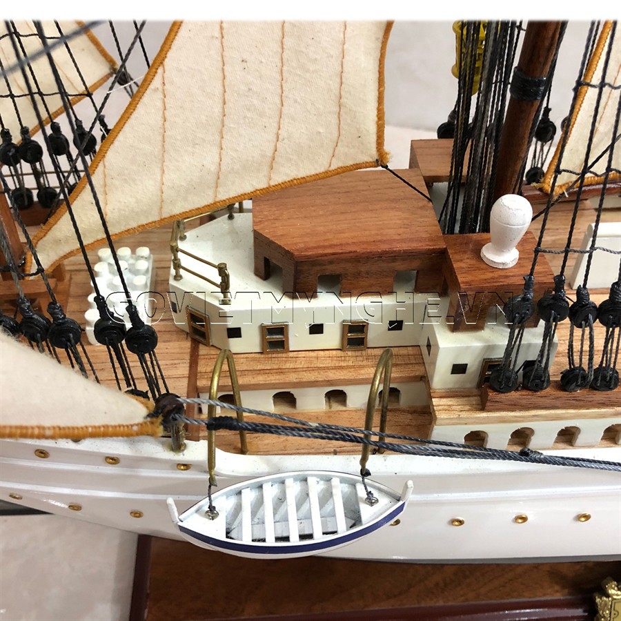 [Dài 55cm] Mô hình thuyền gỗ trang trí - Mô Hình Thuyền Gỗ Chở Hàng Ph