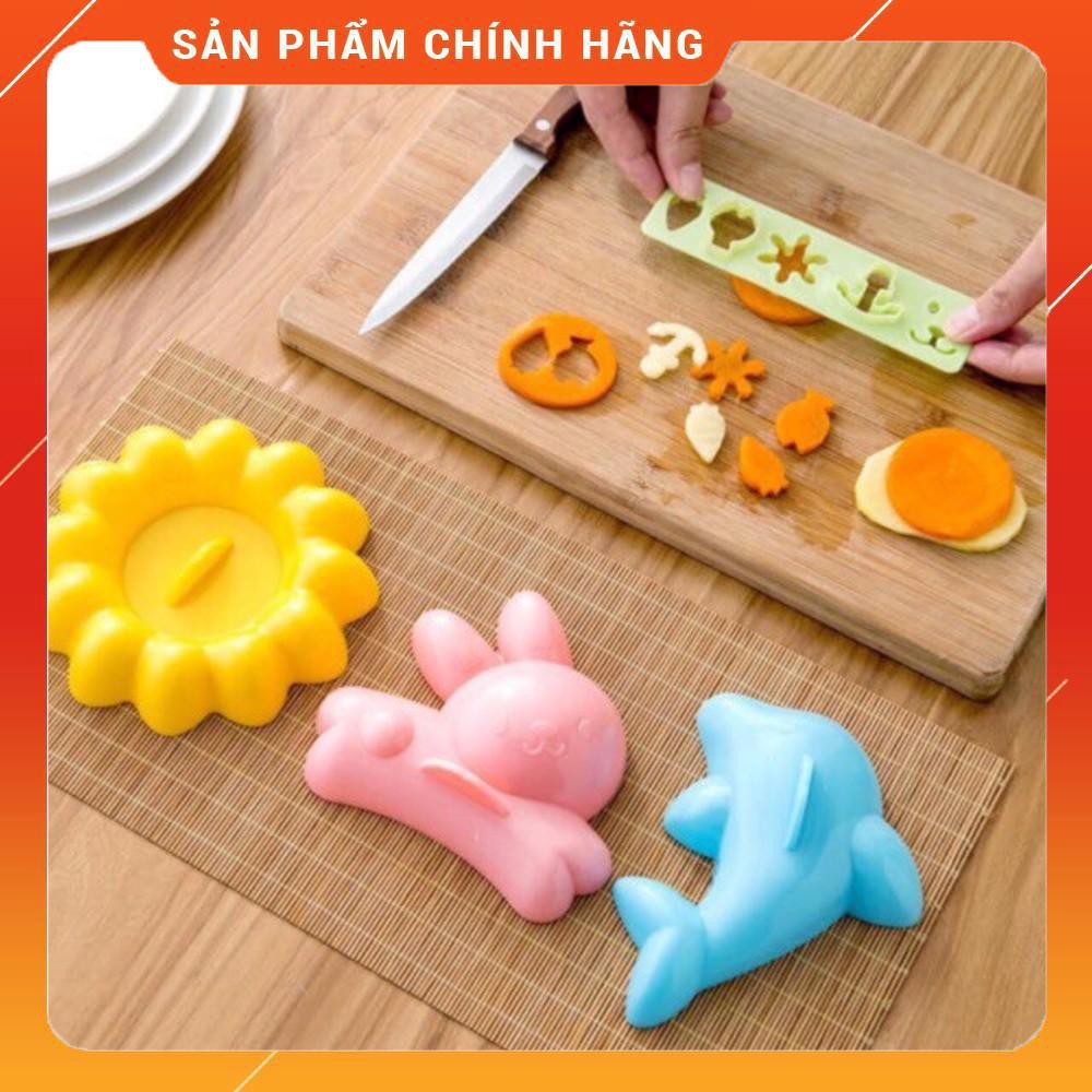 Set 4 khuôn bento cá/thỏ/hoa/cắt hình tạo hình cho bé ăn dặm . .