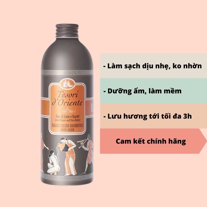 Sữa tắm hoa sen Tesori d’Oriente 500ml lưu hương lâu chính hãng