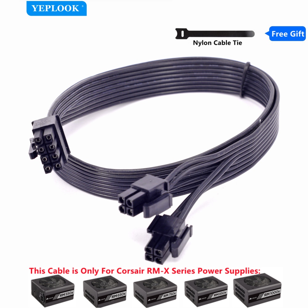 Cáp cấp nguồn mô-đun CPU 8Pin đến 8Pin (4 + 4Pin) cho Corsair RMx Series Mô-đun đầy đủ PSU RM550x RM