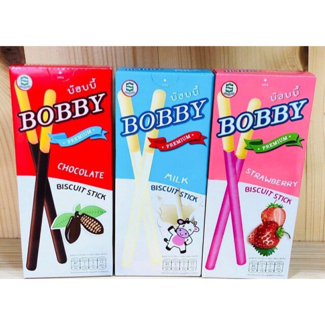 [Mã 77FMCGSALE1 giảm 10% đơn 250K] Bánh que socola , sữa, dâu BOBBY Hộp 18g - Thái Lan | BigBuy360 - bigbuy360.vn