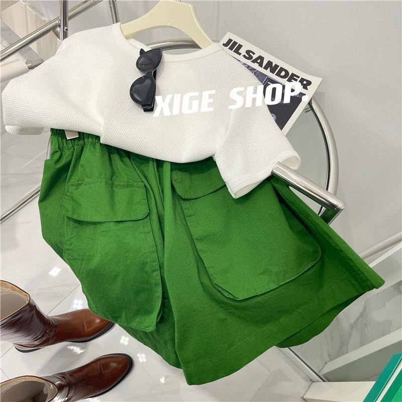 Quần ngắn ống rộng Lưng Cao Có Túi Thời Trang Mùa Hè Cho Nữ