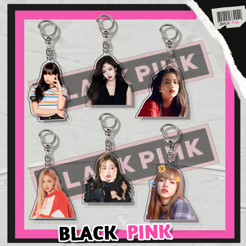 Móc khóa acrylic hai mặt hình BLACKPINK Lisa Jennie Jisoo độc đáo