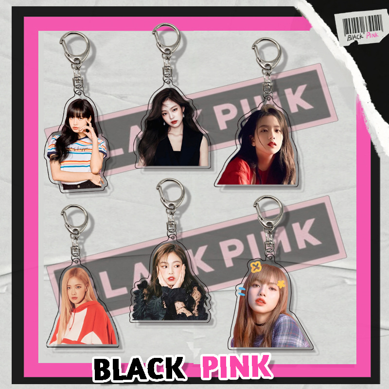 Móc khóa hai mặt bằng Acrylic hình nhóm nhạc BLACKPINK