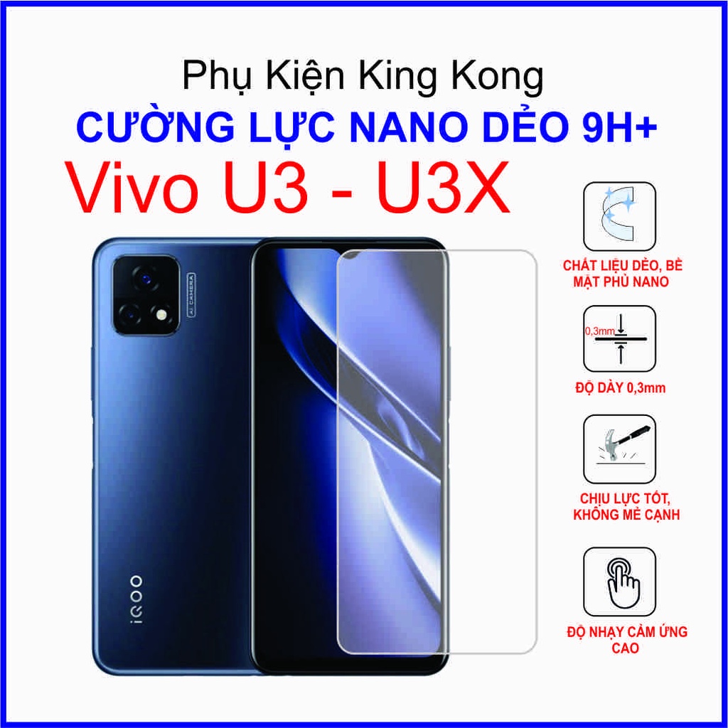 Dán cường lực Vivo IQOO U3X ,  cường lực nano dẻo 9H+