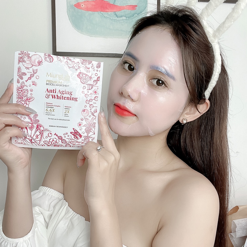 Mặt nạ chống lão hóa, dưỡng trắng da LÁNYBEAU MiungLab Premium Anti-Aging & Whitening  - Hộp