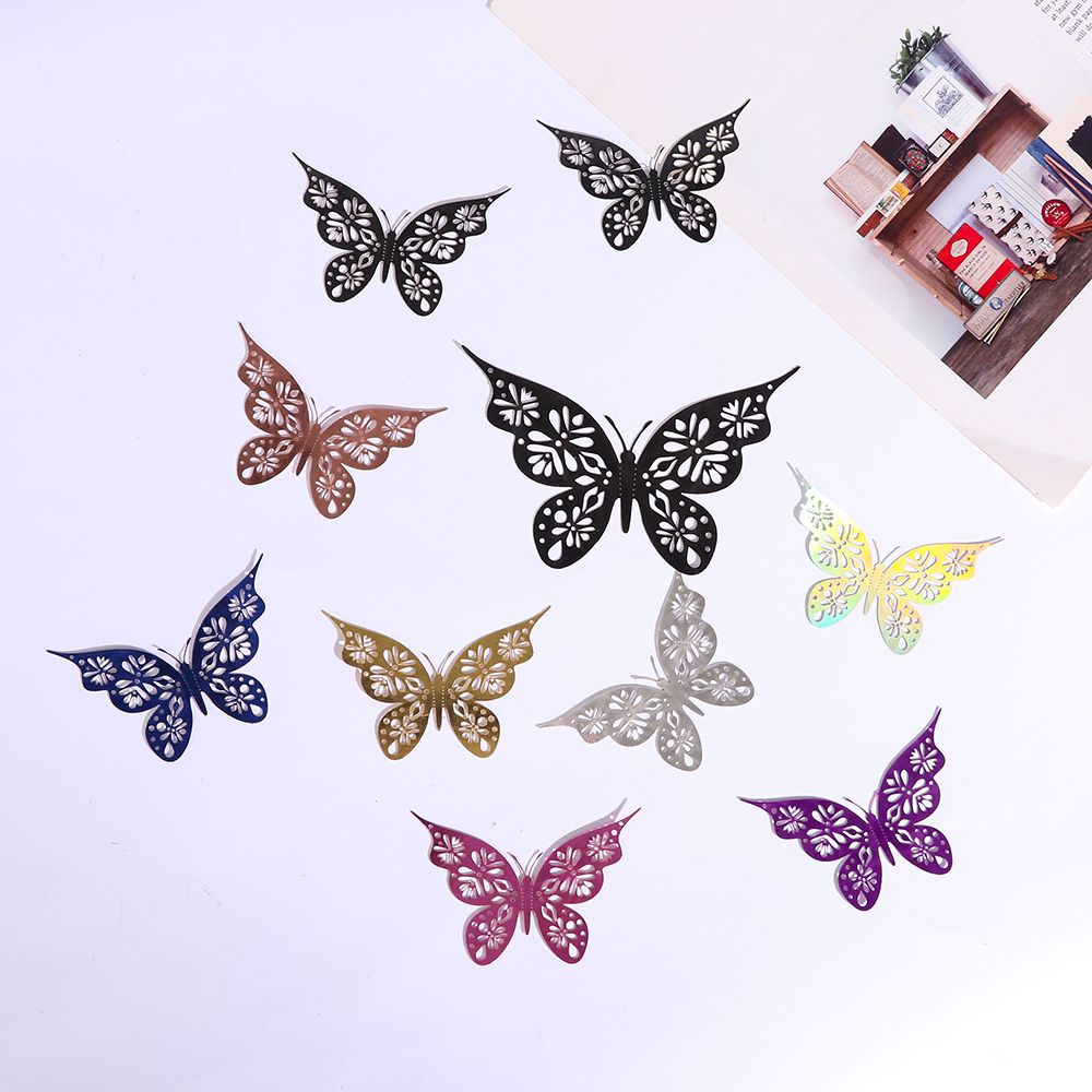 Set 12 bươm bướm 3D dùng trang trí DIY