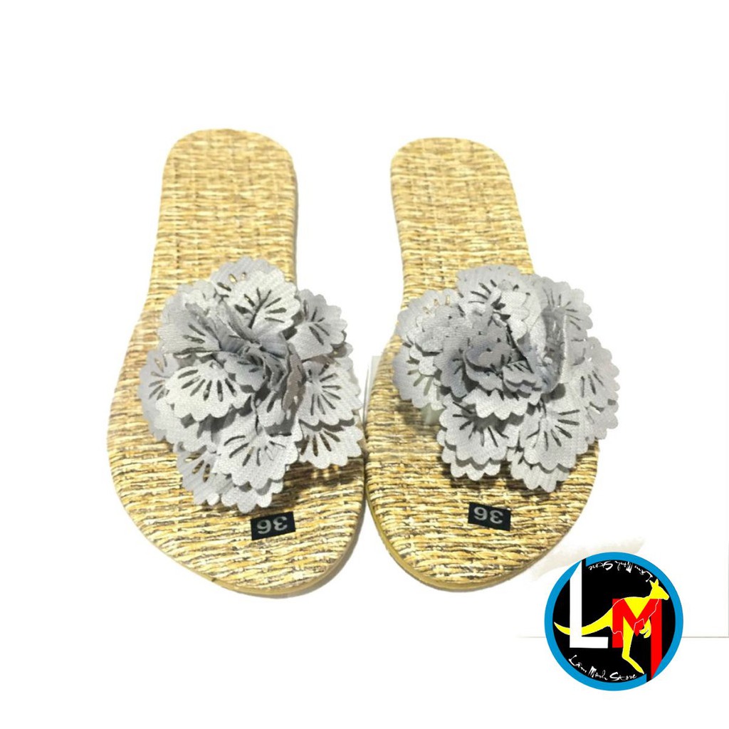 Dép Nữ Đẹp ❤️FREESHIP❤️ Dép nữ bông xinh xắn thời trang (GHI XÁM)