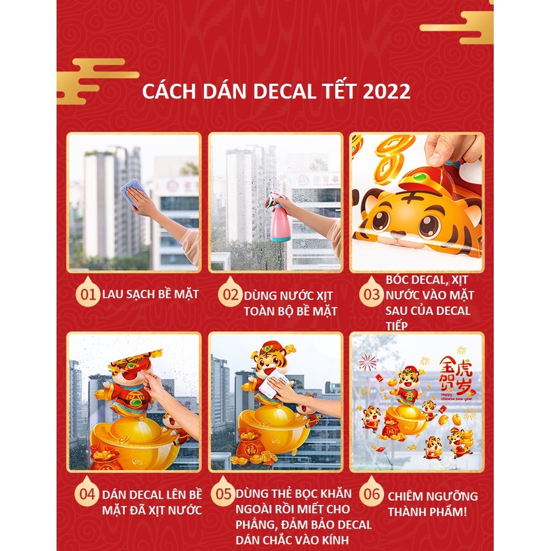 Decal năm mới trang trí cửa kính, decal trang trí Tết, đón tài lộc vào nhà | BigBuy360 - bigbuy360.vn