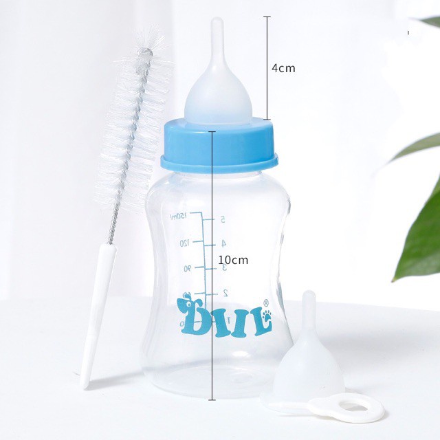 Bộ bình sữa cho chó con mèo con thú cưng 2 size 60ml và 150ml - Bivido