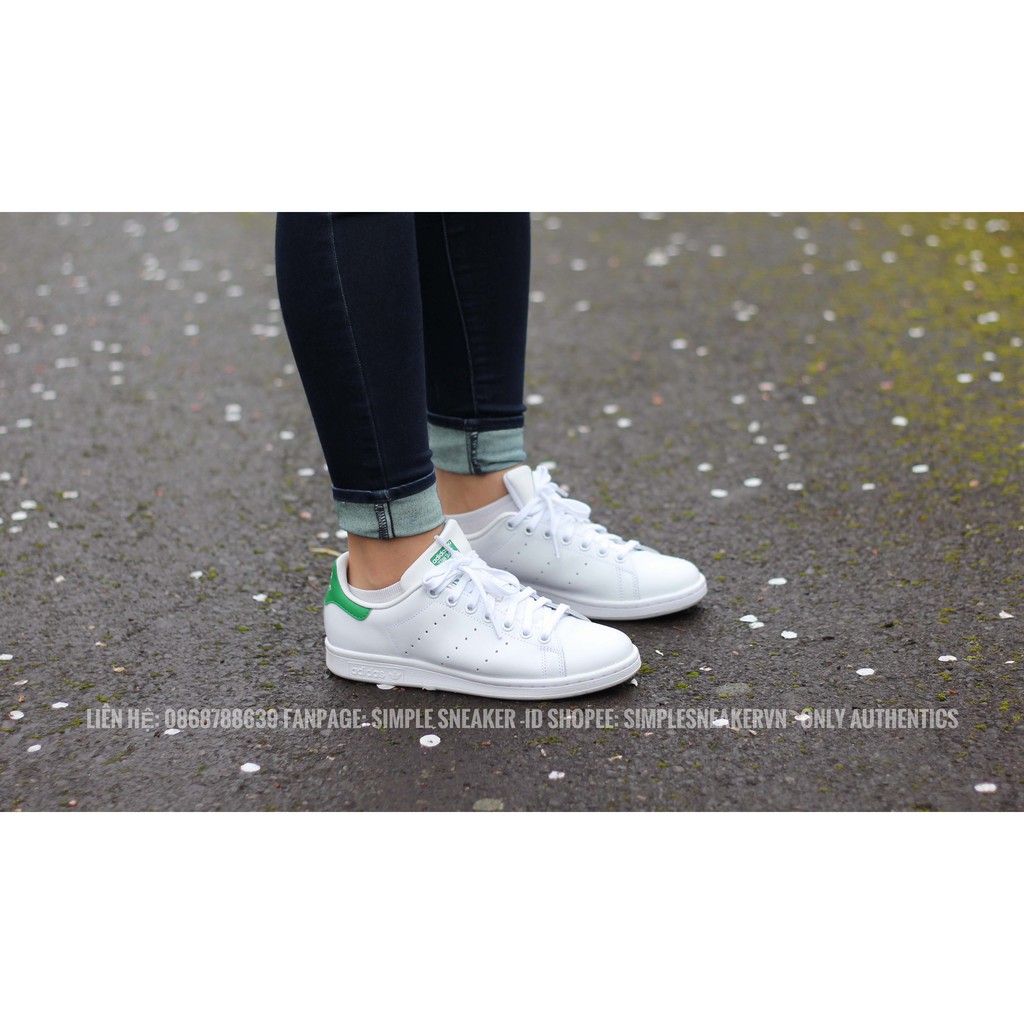 Giày Adidas Chính Hãng FREESHIP Adidas Stan Smith Gót Xanh Lá Chuẩn Auth- Giày Sneaker Thể Thao Nam Nữ- Simple Sneaker
