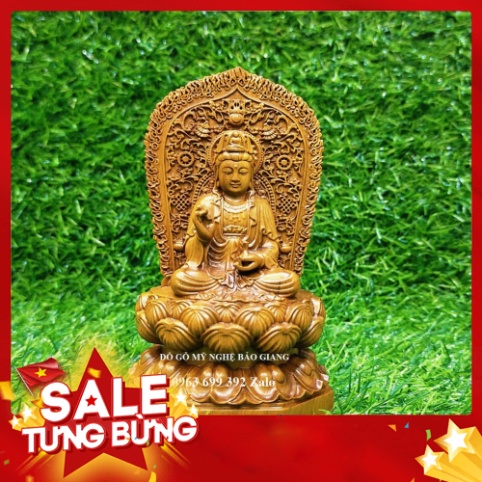 [GIA RE] Tượng phật bà quan âm bằng gỗ khắc 2 mặt