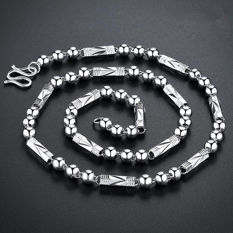 Sang trọng 100% 925 Sterling Silver cổ điển Dây chuyền độc quyền dành cho nam giới Dây chuyền thô Trang sức Boy Dây chuyền 55cm