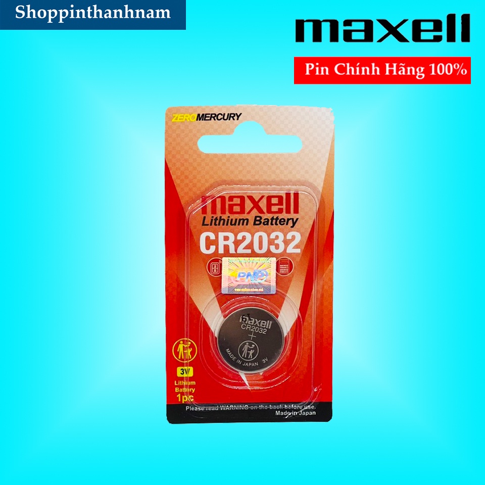 Pin CR2032 MAXELL 3V Vỉ 1 Viên Cao Cấp Made In Japan - Hàng Chính Hãng