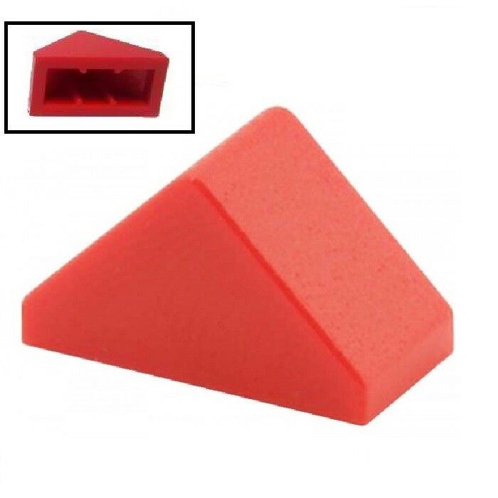 LEGO Red Slope 1 x 2 (45°) Double with Inside Bar ID 4157124 3044