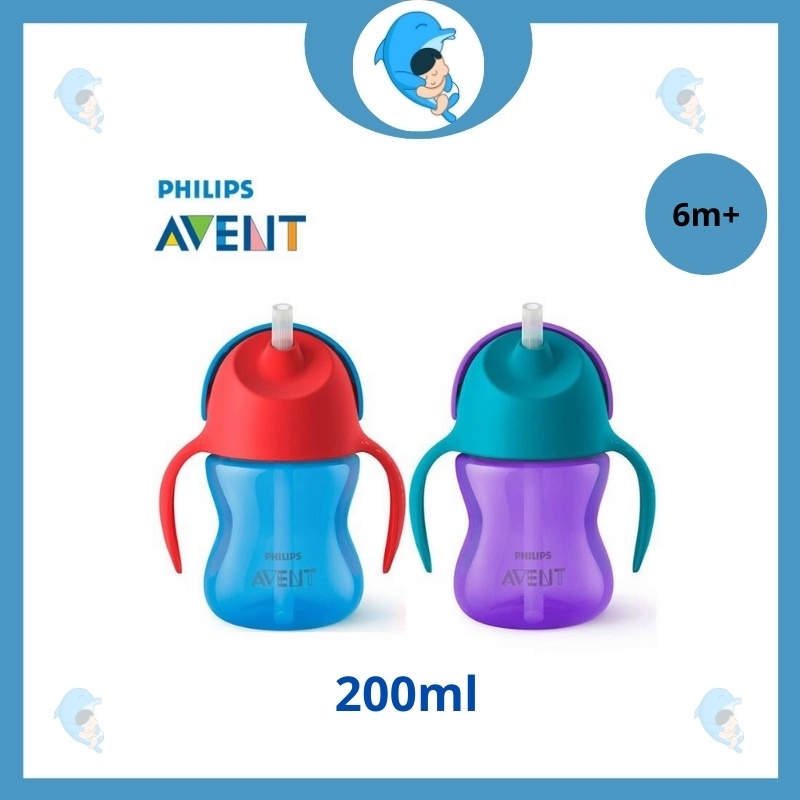 Bình Uống Nước Ống Hút Avent 300ml/200ml Dốc Ngược Không Chảy nước An Toàn Tiện Lợi Cho Bé Uống Nước, Sữa, Nước Trái Cây