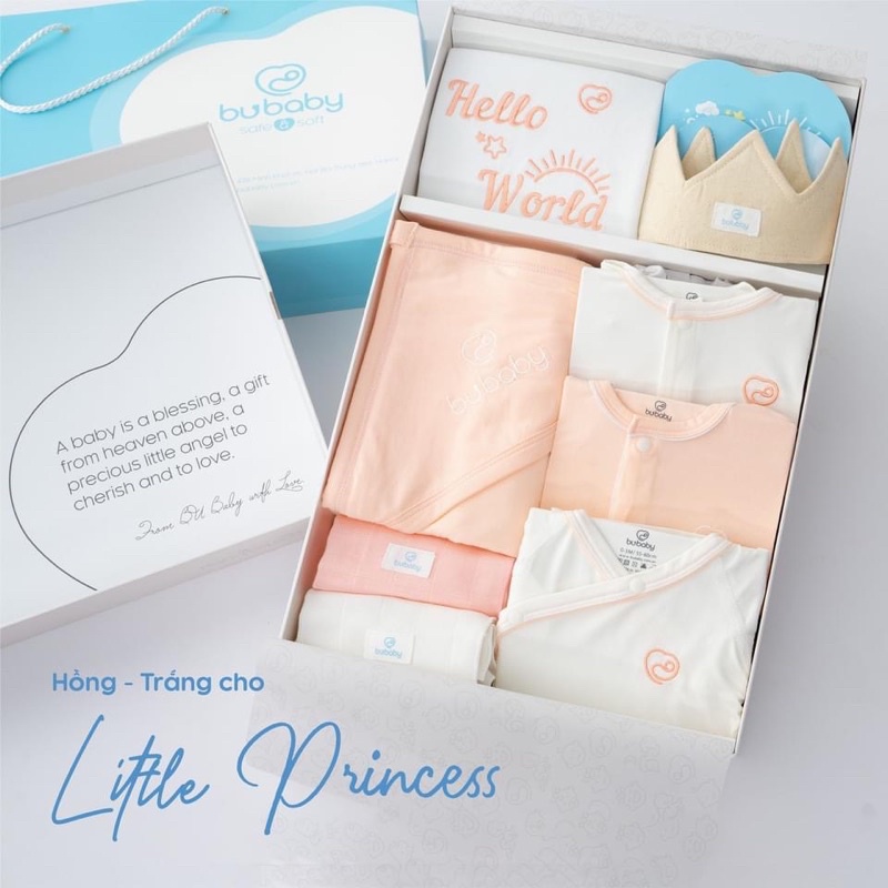Set quà tặng sơ sinh cao cấp Bubaby Hello word