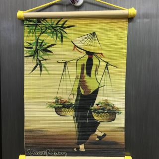 Combo: sổ tre gỗ + tranh mành tre