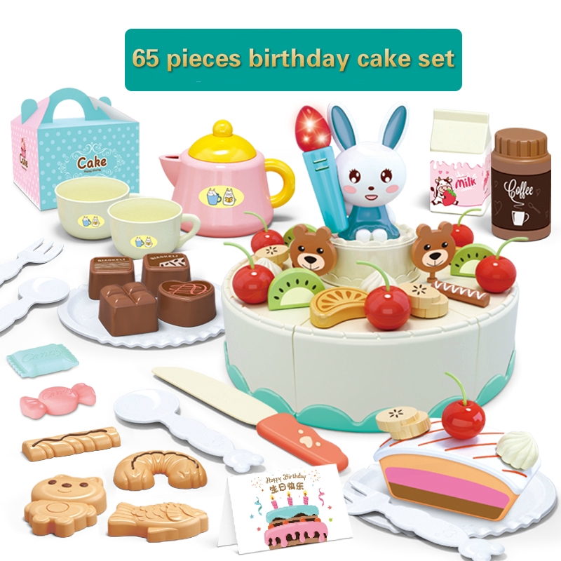 Bộ đồ chơi mô phỏng cắt bánh sinh nhật DIY đáng yêu vui nhộn dành cho trẻ em