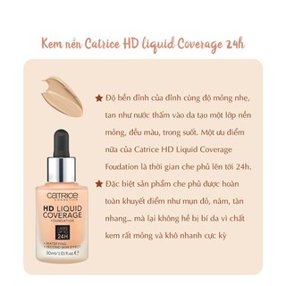 Kem nền Catrice HD Liquid Coverage Foundation  Catrice 24h