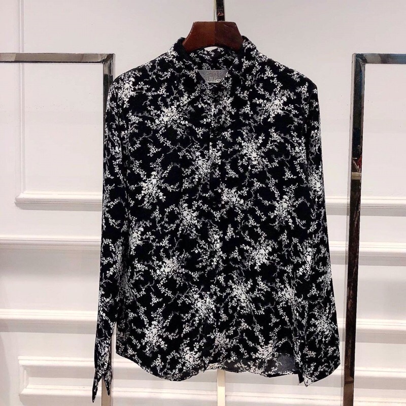 Áo sơ mi dài tay họa tiết chống nhăn thời trang nam , Áo sơ mi vải lụa phong cách hàn quốc btshop 45 đến 75 kg