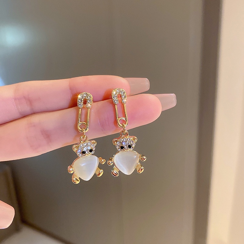 1 Cặp Bông Tai Kim Bạc Đính Ngọc Trai Trắng Hình Trái Tim Tua Rua Phong Cách Âu Mỹ Chất Lượng Cao Thời Trang