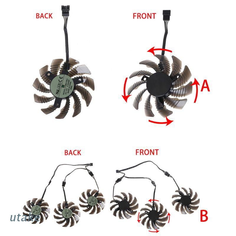 1/3 Quạt làm mát Utake 75mm T128010SU 4Pin cho Card màn hình Gigabyte AORUS GTX 1060 1070 1080 G1 GTX 1070Ti 1080Ti 960