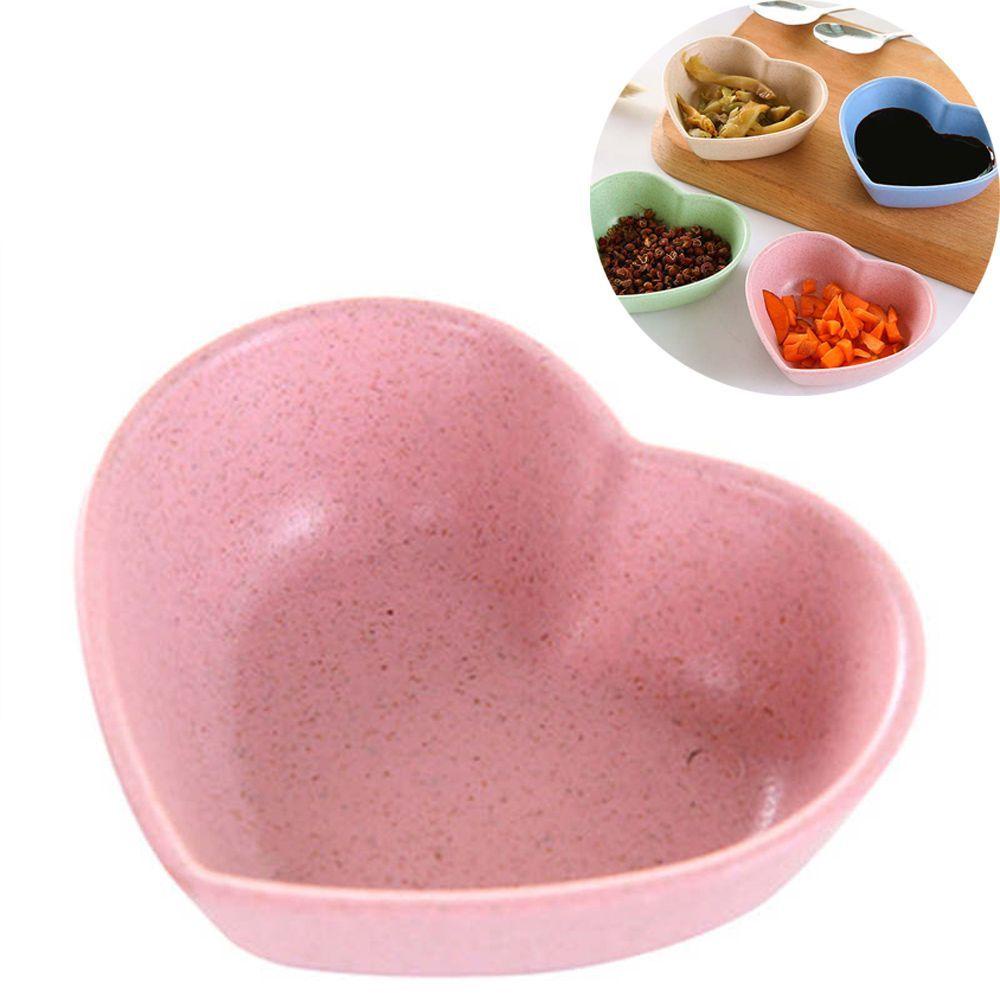 Đĩa Đựng Nước Chấm Bằng Chất Liệu Rơm Lúa Mì Hình Trái Tim Dễ Thương Siêu Bền Tiện Dụng